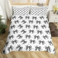 thumbnail image 1 of Erosebridal Gird Bow Comforter Cover Twin,Black White Plaid Print Bedding Twin Size,Cute Bow-Tie Duvet Cover Twin For Teens,Microfiber Bedroom Decor Reversible,2 Pieces（No Comforter）, 1 of 7