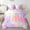 thumbnail image 1 of Erosebridal Girl Musician Silhouette Bedding Twin Size,Purple Cartoon Animal Butterfly Comforter Sets with Sheets,Musical Notes Bedding Sets Twin Size,Microfiber Bedroom Decor Reversible,7pcs, 1 of 6