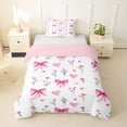 thumbnail image 1 of Erosebridal Girl Watercolor Ribbon Twin Bedding, Groovy Flower Duvet Cover Set, White Pink, 2pcs, No Comforter, 1 of 5