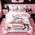 thumbnail image 1 of Erosebridal Girls Bags Perfume Bed in a Bag Twin Size,Chic Books Floral Bed Set,Pink Geometry Lines Bedding Twin Size,Microfiber Bedroom Decorative Reversible,7 Pieces, 1 of 7