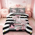 thumbnail image 1 of Erosebridal Girls Bags Perfume Bedding Queen Comforter Set,Chic Books Floral Down Comforter,White Geometry Lines Bedding Sets Queen with Comforter,Microfiber Bedroom Decorative Reversible,3 Pieces, 1 of 7