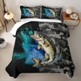 thumbnail image 1 of Erosebridal Girls Bass Fish Quilt King, Black Grey Camo King Coverlet Set, 3 Pieces, 1 of 7