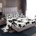 thumbnail image 1 of Erosebridal Black Bowknot Bed Sheets Full, Geometric Stripe Bedding Full Size, Bow-Tie Room Decor, 4pcs (Top Sheet, Fitted Sheet, Pillowcase), 1 of 6