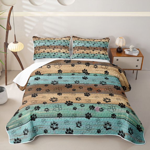 Erosebridal Girls Blue Old Barn Door Twin Quilt Set, Cute Bear Twin Coverlet Set, 2pcs