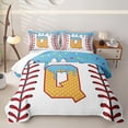thumbnail image 1 of Erosebridal Girls Blue Q Letter Bed Spread Queen, Ice Cream Baseball Queen Coverlet Set, 3-Piece, 1 of 7