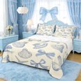 thumbnail image 1 of Erosebridal Girls Blue Ribbon Bow Full Size Sheets 4-Piece,Ocean Seashell Bed Sheets for Teens Women,Ultra Soft Home Decor, 1 of 5