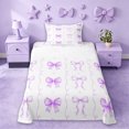 thumbnail image 1 of Erosebridal Girls Bowtie Gifts Twin Sheet Sets,Purple Bowknot Kids Bedding 3-Piece, 1 of 6