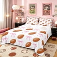 thumbnail image 1 of Erosebridal Girls Brown Football Full Size Sheets 4-Piece,Kids Teens Sport Rugby Ribbon Bow Tie Bed Sheets,Lightweight Room Decor, 1 of 5