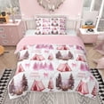 thumbnail image 1 of Erosebridal Girls Camping Twin Comforter Sets, Pink Tent Jungle Tree Bedding Set, Pink Reversible, 1 Comforter and 1 Pillowcase, 1 of 6
