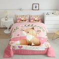 thumbnail image 1 of Erosebridal Cartoon Fox Comforter Set Cute Fox Bedding Set Kawaii Animal Duvet Set Botanical Floral Comforter 1 Comforter Set with 1 Pillowcase Twin Size, 1 of 6