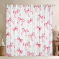 thumbnail image 1 of Erosebridal Girls Cartoon Stripes Bowknot Black Out Curtains,Dreamy Princess Polka Dots Bow Curtains Pack of 2 (42x63 Each) for Teens Women,Ultra Soft Home Decor, 1 of 6