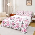 thumbnail image 1 of Erosebridal Girls Cat Kitten Queen Sheet Sets, Valentines Day Rose Bed Set, 4 Pieces, 1 of 5
