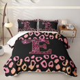 thumbnail image 1 of Erosebridal Girls Cheetah Print Alphabet E Quilt King,Bling Glitter Print Leopard Print King Coverlet Set for Teens Women, 1 of 7