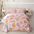 thumbnail image 1 of Erosebridal Girls Cute Capybara Twin Quilt Set, Bow Princess Fairy Twin Coverlet Set, 2 Pieces, 1 of 7