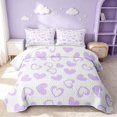 thumbnail image 1 of Erosebridal Girls Hearts Twin Quilt Set, Love HeartTwin Coverlet Set, Polka Dots Reversible, Lavender, 2pcs (1 Bedspread and 1 Pillowcase), 1 of 7