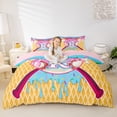 thumbnail image 1 of Erosebridal Girls K Letter Monogrammed Ice Cream Drip Dessert Queen Duvet Cover Set,Sport Theme Baseball Bedding For Boys Teens,Pink Reversible,3 Pieces,No Comforter, 1 of 5