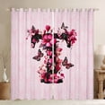 thumbnail image 1 of Erosebridal Girls Monogrammed T Curtains Pack of 2 (42x84 Each), Retro Floral Curtains Blackout, 1 of 6