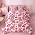 thumbnail image 1 of Erosebridal Girls Paisley Twin Bedding Sets, Pink Vintage Flower Bedding Comforter Set, Pink Reversible 7-Piece, 1 of 6