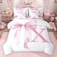 thumbnail image 1 of Erosebridal Girls Pink Bow Bedding Comforter Set, X Letter Queen Bedding Sets, Princess Style Bedroom Decor, Pink Reversible 7-Piece, 1 of 6
