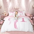 thumbnail image 1 of Erosebridal Girls Pink Bow Queen Duvet Cover Set, T Letter Bedding, Princess Style Bedroom Decor, Pink Reversible 3-Piece, 1 Duvet Cover and 2 Pillowcases (No Comforter), 1 of 6