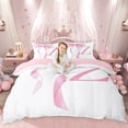 thumbnail image 1 of Erosebridal Girls Pink Bow Queen Duvet Cover Set, Z Letter Bedding, Princess Style Bedroom Decor, Pink Reversible 3-Piece, 1 Duvet Cover and 2 Pillowcases (No Comforter), 1 of 6