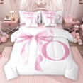 thumbnail image 1 of Erosebridal Girls Pink Bow Twin Bedding Sets, O Letter Bedding Comforter Set, Princess Style Bedroom Decor, Pink Reversible 7-Piece, 1 of 6