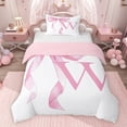 thumbnail image 1 of Erosebridal Girls Pink Bow Twin Bedding, W Letter Duvet Cover Set, Princess Style Bedroom Decor, Pink Reversible 2-Piece, 1 Duvet Cover and 1 Pillowcase (No Comforter), 1 of 6