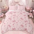 thumbnail image 1 of Erosebridal Girls Pink Bowknot Full Size Comforter Sets,3D Cute Loves Print Bedding Sets For Kids,Reversible pink,3-Piece, 1 of 7