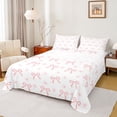 thumbnail image 1 of Erosebridal Girls Pink Bowknot Queen Sheet Sets,Cute Bows Cartoon Flowers Bed Set,Dreamy Princess Style 4 Pieces, 1 of 6