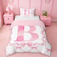 thumbnail image 1 of Erosebridal Girls Pink Bowknot Twin Bedding,Initial Alphabet B Duvet Cover Set For Kids,Reversible pink,2 Pieces(No Comforter), 1 of 6