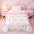 thumbnail image 1 of Erosebridal Girls Pink Bowknot Twin Comforter Sets For Kids,Dreamy Princess Themed Bedding Set,Reversible pink,2pcs, 1 of 7