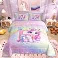 thumbnail image 1 of Erosebridal Rainbow Unicorn Bedding Twin Comforter Set, Initial H Down Comforter, Romantic Initial A-Z Decor, Reversible, 1 of 7