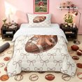 thumbnail image 1 of Erosebridal Girls Sport Bow Football Twin Comforter Sets 3-Piece,Brown Bowtie Rugby Bedding Set for Kids Teens Boys,Ultra Soft Home Decor, 1 of 6