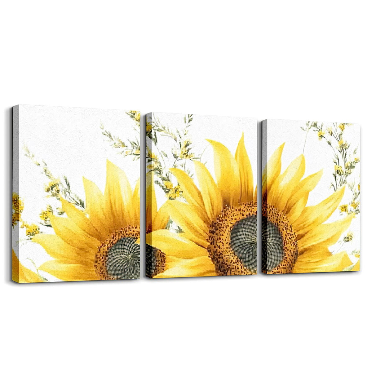 Modern Abstract Sunflower Canvas Art - 40x60cm Black Framed Wall Decor For Living Room - View #6