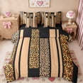 thumbnail image 1 of Erosebridal Girls Woman Leopard 7-Piece Bedding Comforter Set,Wild Animal Cheetah Print King Bedding Sets For Kids,Reversible Black, 1 of 7
