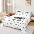 thumbnail image 1 of Erosebridal Girly Black Bow Queen Sheet Sets, Cute Love Heart Bed Set, 4-Piece, 1 of 5