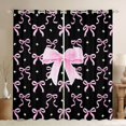 thumbnail image 1 of Erosebridal Girly Bow Black Out Curtains For Kids,Pink Dreamy Princess Style Curtains Pack of 2 (42x63 Each), 1 of 7