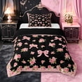 thumbnail image 1 of Erosebridal Girly Bowknot Twin Comforter Sets For Girls,Pink Rose Rustic Flower Bedding Set For Kids,Black Reversible,2pcs, 1 of 7