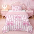 thumbnail image 1 of Erosebridal Girly Cute Bowknot Twin Comforter Sets,Cartoon Princess Bowtie Bedding Set For Kids,Reversible pink,2 Pieces, 1 of 7