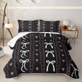 thumbnail image 1 of Erosebridal Girly Kawaii Bow Quilt Full for Boys Girls, Princess Ribbon Full Bedspread Sets, 3-Piece, 1 of 7