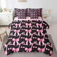 thumbnail image 1 of Erosebridal Girly Pink Bow Bedding Full Size, Love Heart Bedding Sets Full Size, Kawaii Princess Reversible Bed Set, Ultra Soft Bedroom Decor, 7-Piece, 1 of 6