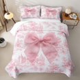 thumbnail image 1 of Erosebridal Girly Pink Bowknot Quilt Full for Girls Boys, Princess Fairy Castle Full Bedspread Sets, 3pcs, 1 of 7