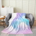 thumbnail image 1 of Erosebridal Girly Stars Flannel Blanket 50x60, Blue Sky Cloud Sherpa Throw, 1 of 7