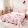 thumbnail image 1 of Manfei Glam Queen Sheets Santa Queen Sheet Sets, Maroon Cream 4pcs (1 Flat Sheet, 1 Fitted Sheet and 2 Pillowcases), 1 of 6