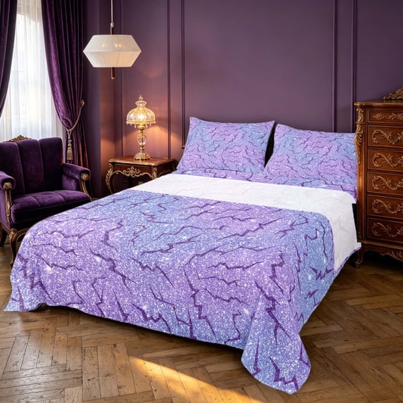 Starry Galaxy Roses Erosebridal Glitter Lightning Bolts Queen Sheets,Galaxy Starry Pattern ...