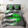 thumbnail image 1 of Erosebridal Glitter Lips Bedding Sets King Size,Bling Sparkling Bed in a Bag King size,Grey Green Bedding King Size,Ultra Soft Sparkle Room Decoration,Reversible,7-Piece, 1 of 6