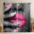 thumbnail image 1 of Erosebridal Glitter Lips Curtains for Living Room,Bling Sparkling Curtains and Drapes (52Wx84L),Grey Pink Curtains Pack of 2 (52Wx84L),Sparkle Room Decoration, 1 of 6