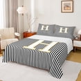 thumbnail image 1 of Erosebridal Glitter Print Letter H Full Size Sheets, Cartoon Monogrammed Bed Sheets, 4 Pieces, 1 of 5