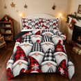 thumbnail image 1 of Manfei Gnome Full Size Comforter Sets Nisse Bedding Comforter Set, Pink Red 3-Pieces 1 Comforter and 2 Pillowcases, Black Reversible, 1 of 6