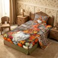 thumbnail image 1 of Erosebridal Gnome Pumpkin Twin Sheets 3pcs,Fall Harvest Bedding,Brown,1 Flat Sheet, 1 Fitted Sheet and 1 Pillowcase, 1 of 6
